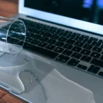 spilled water on laptop