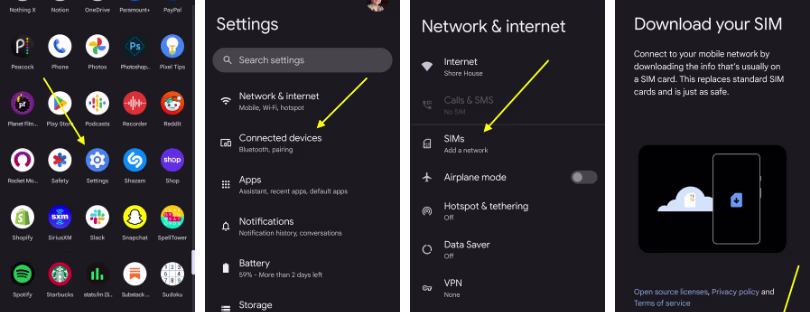how to activate esim