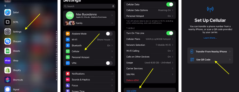 how to activate esim