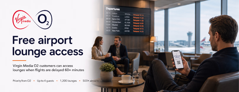 free airport lounge access Virgin Media O2