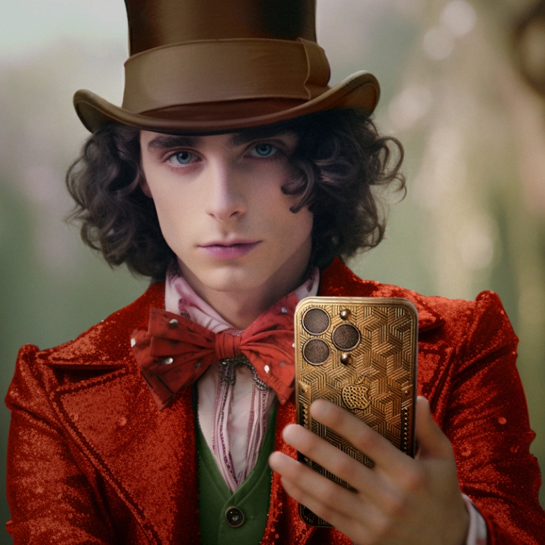 Willy Wonka Timothy Chalamet iphone 15