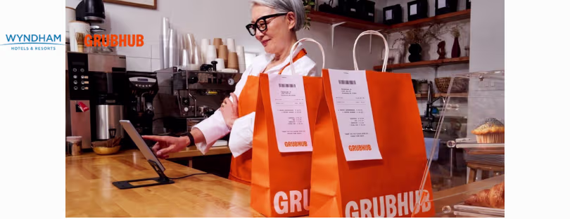 Wyndham hotel Grubhub food delivery