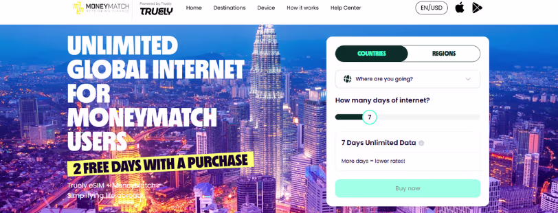 MoneyMatch Truely eSIM unlimited