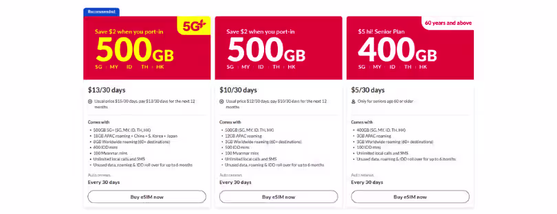 Singtel hi roaming plans APAC