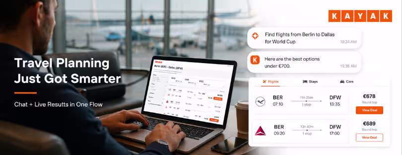 KAYAK Ask AI travel planning