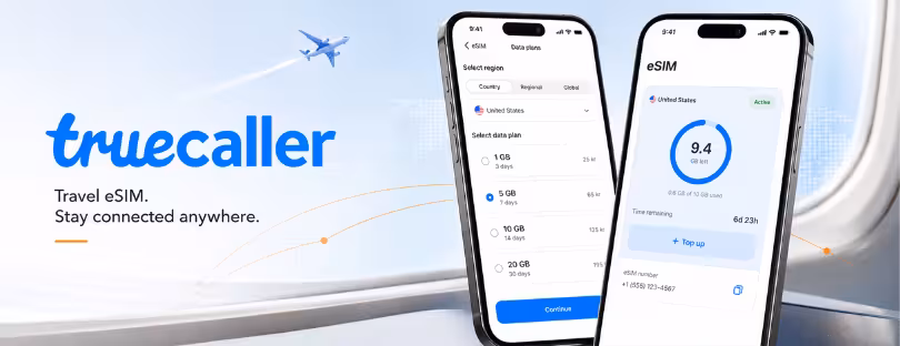 Truecaller travel eSIM
