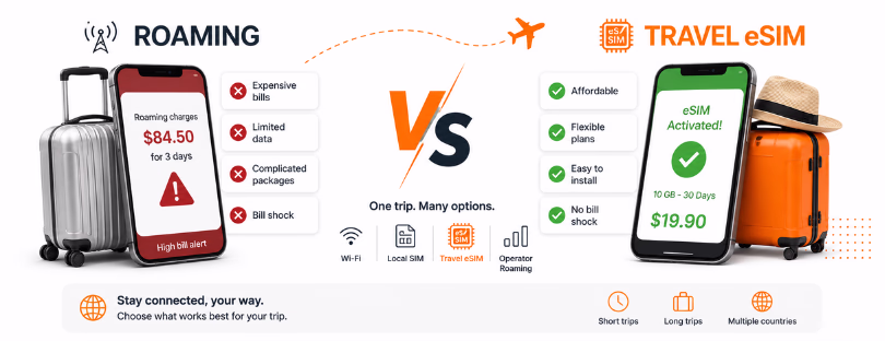 travel eSIM vs roaming