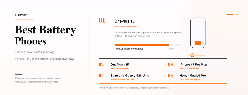 TOP PHONES FOR smartphone battery summer heat