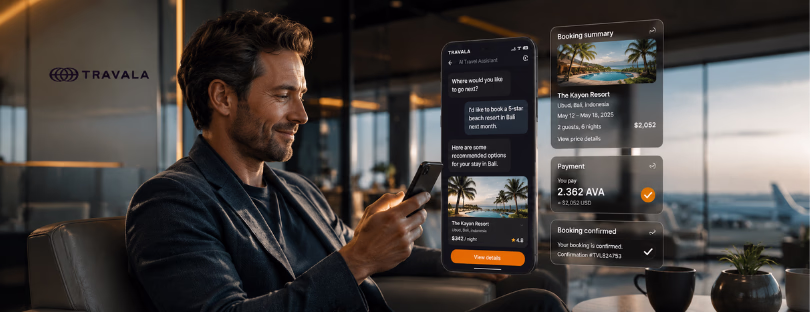 Travala agentic AI travel booking